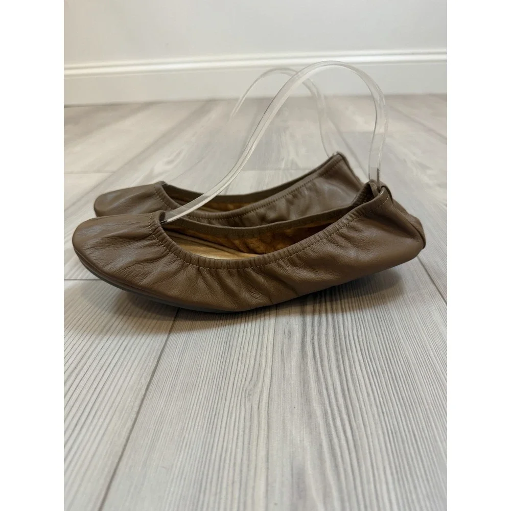 NEW The Storehouse Flats Womens 9 Foldable Leather Ballet Shoes Classic Brown